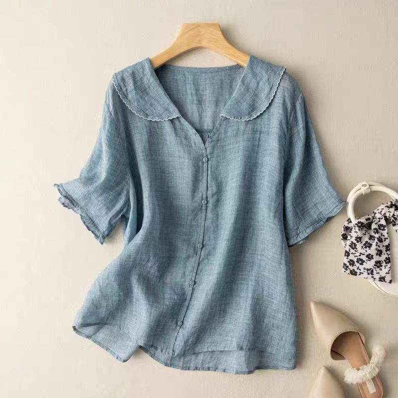 Valorine™ - Vintage Blus med Knappar