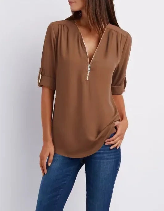 Valorine™ | Ronja – Elegant topp med dragkedja