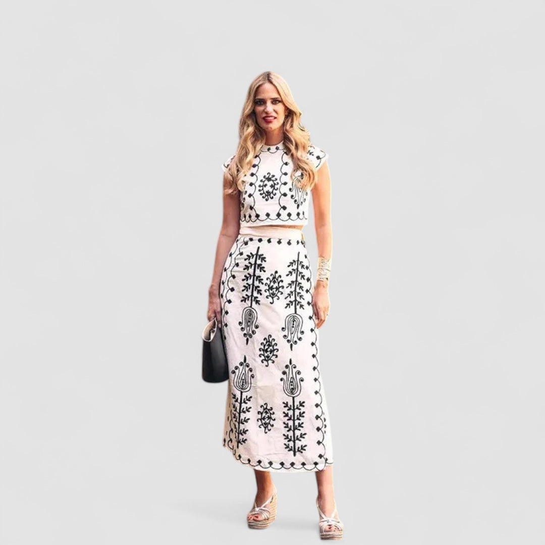 Valorine™ | Camilla - Tryckt Top och Kjol