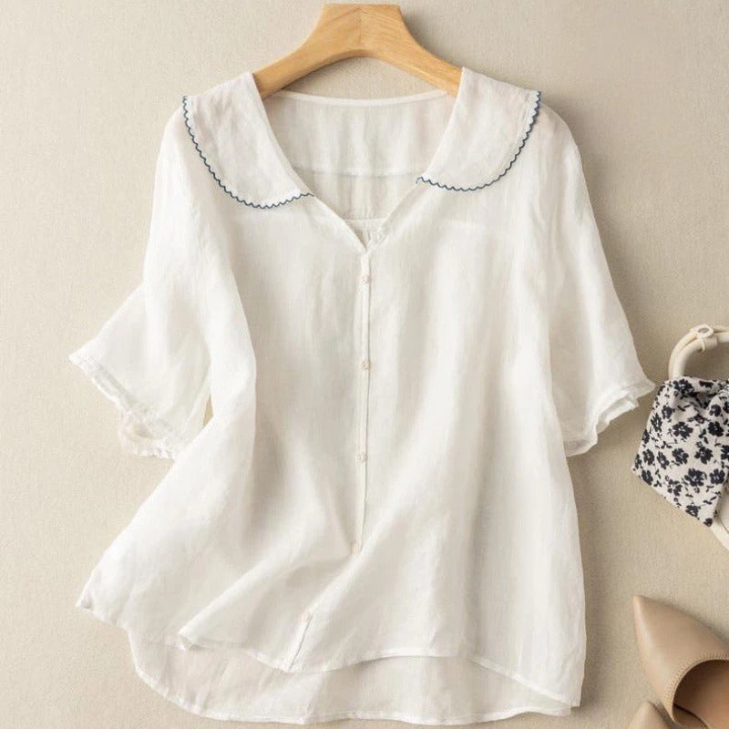 Valorine™ - Vintage Blus med Knappar
