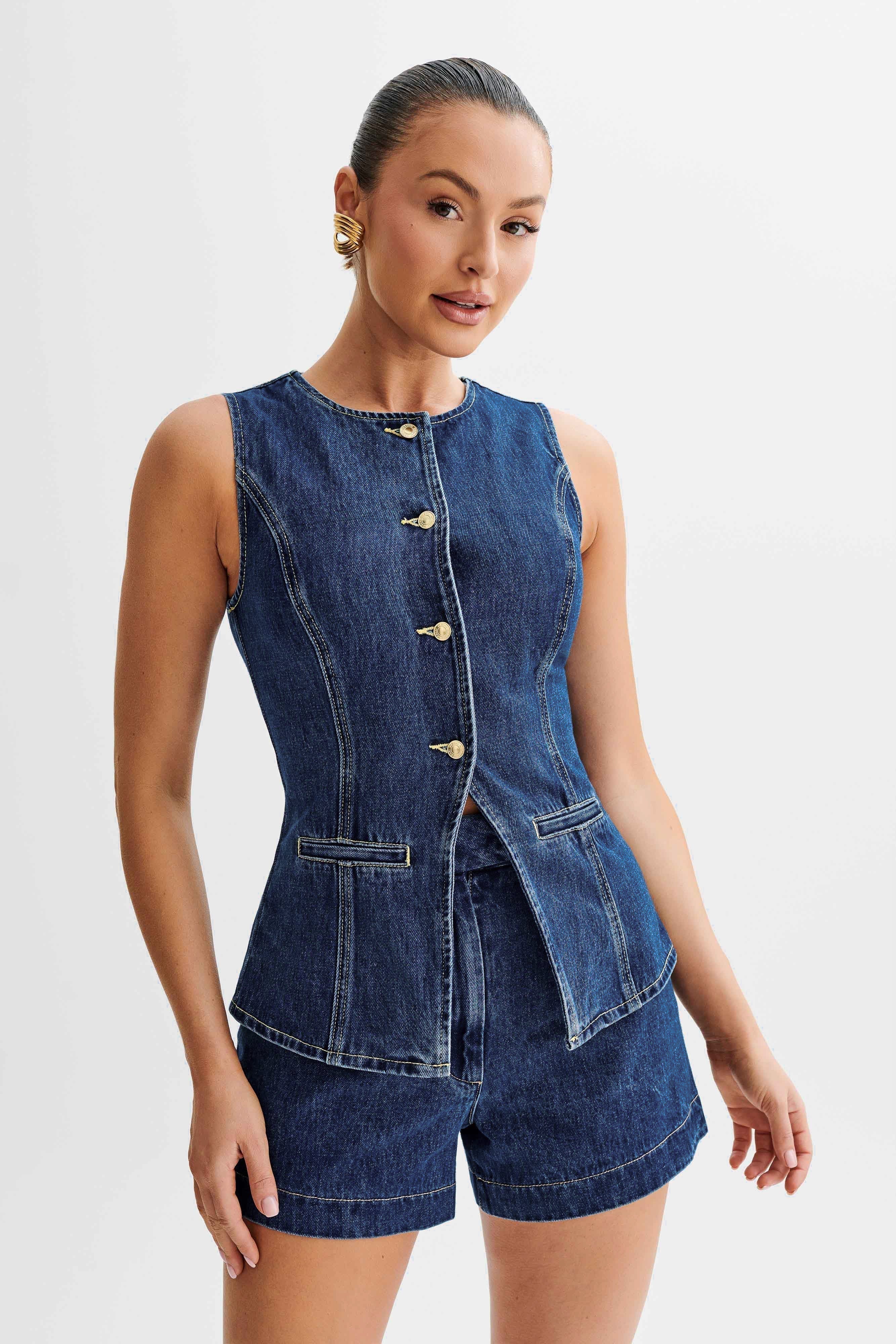 Valorine™ | Trendigt denimset med knappar