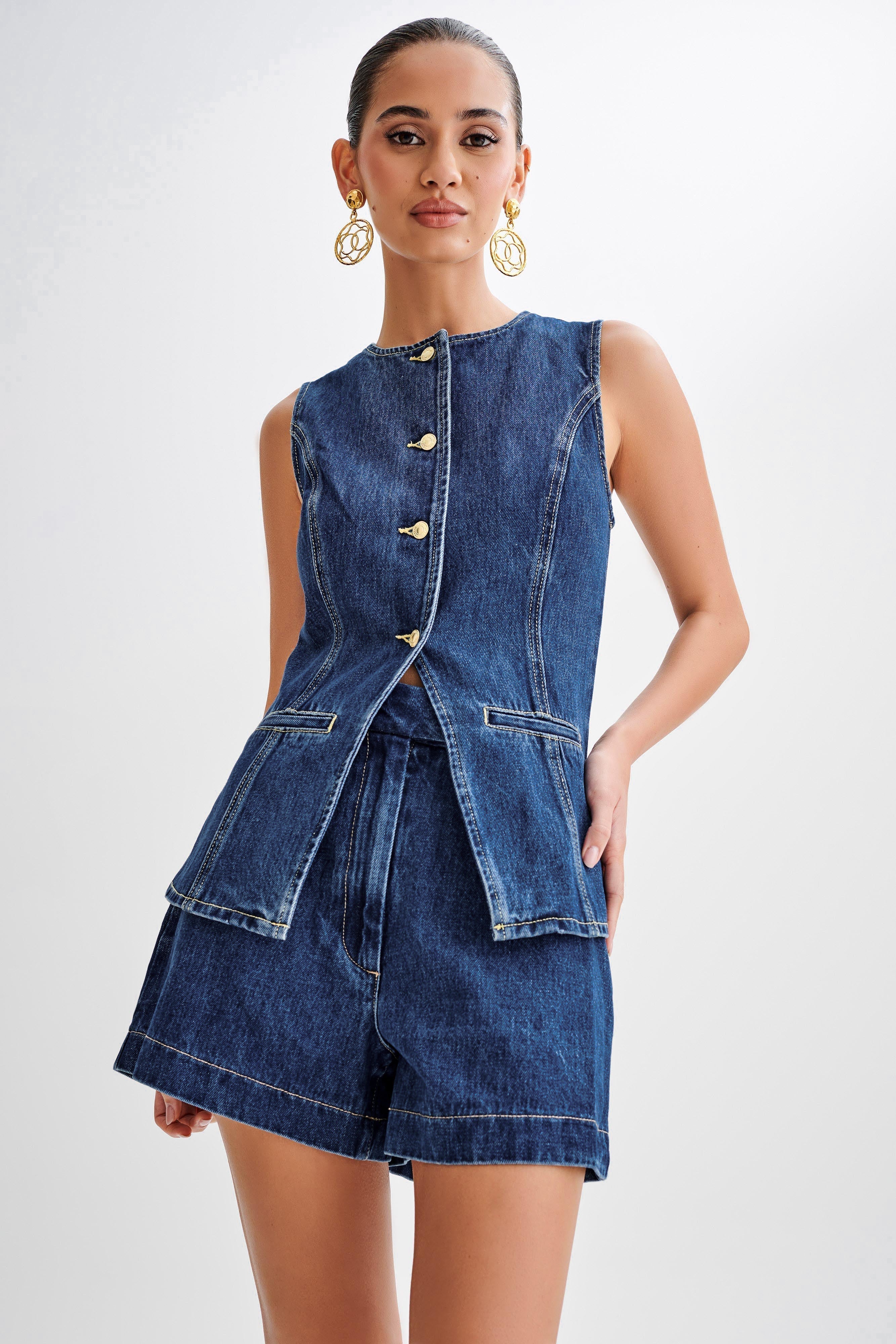 Valorine™ | Trendigt denimset med knappar