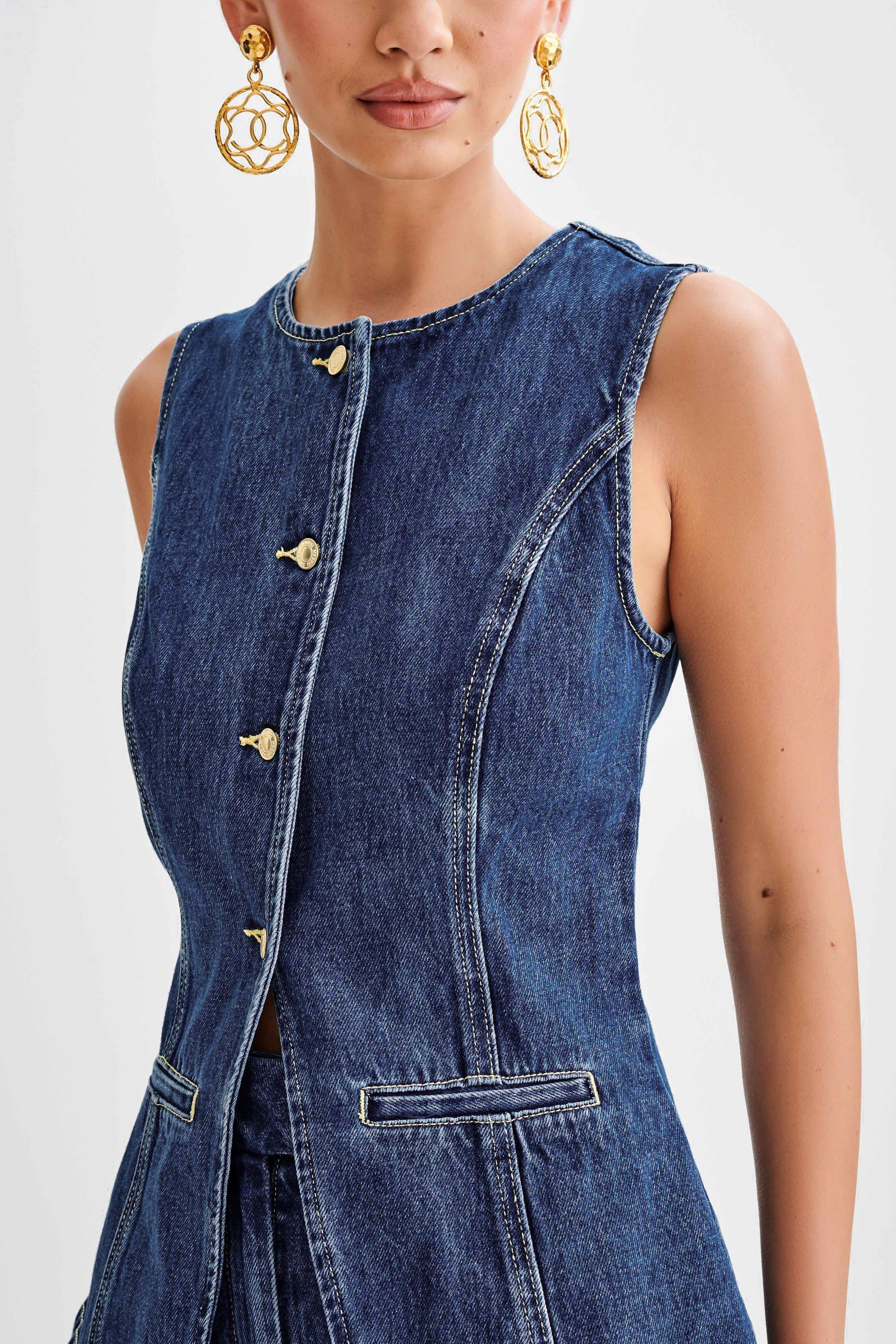 Valorine™ | Trendigt denimset med knappar