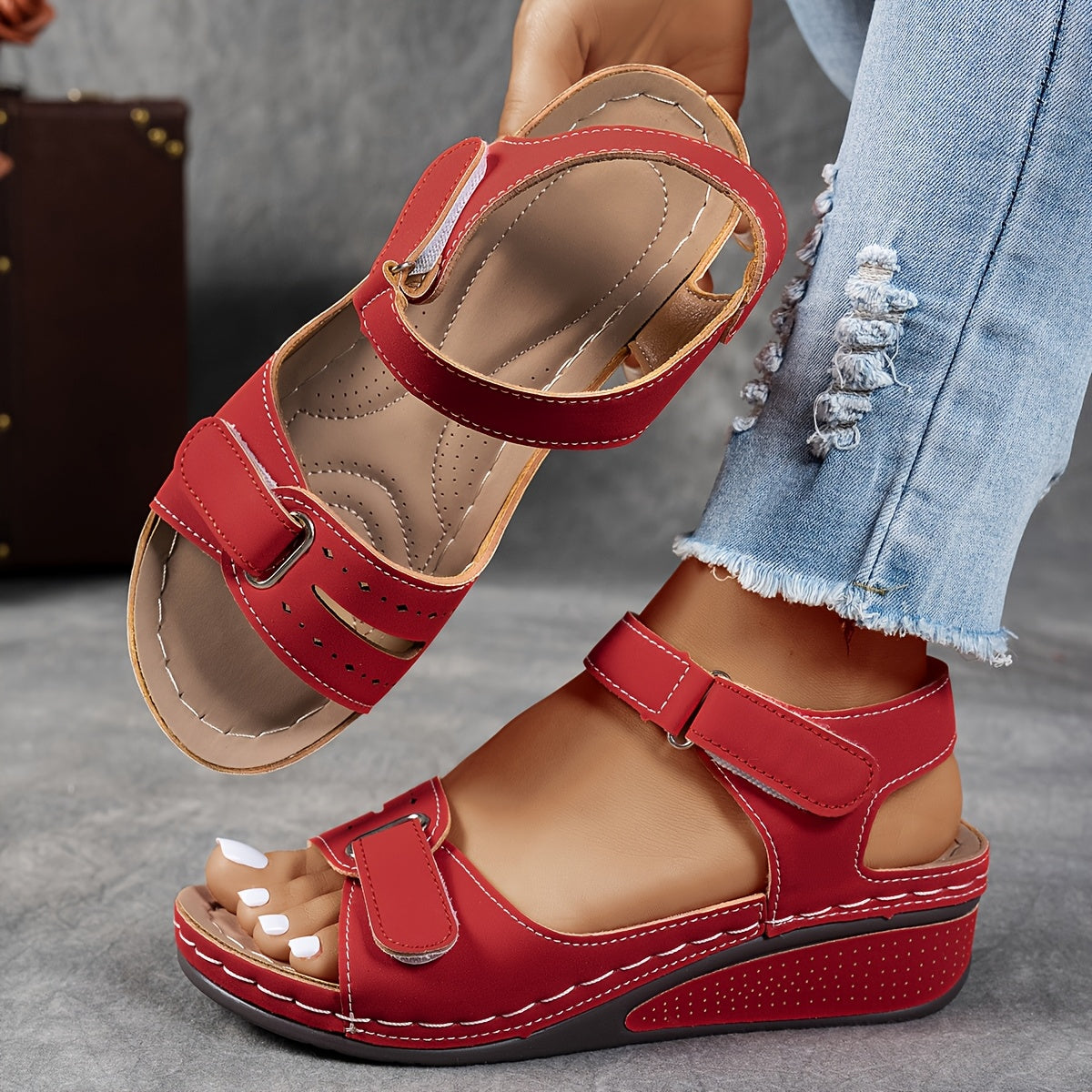 Valorine™ | Aldona - Ortopediska sandaler med kilklack