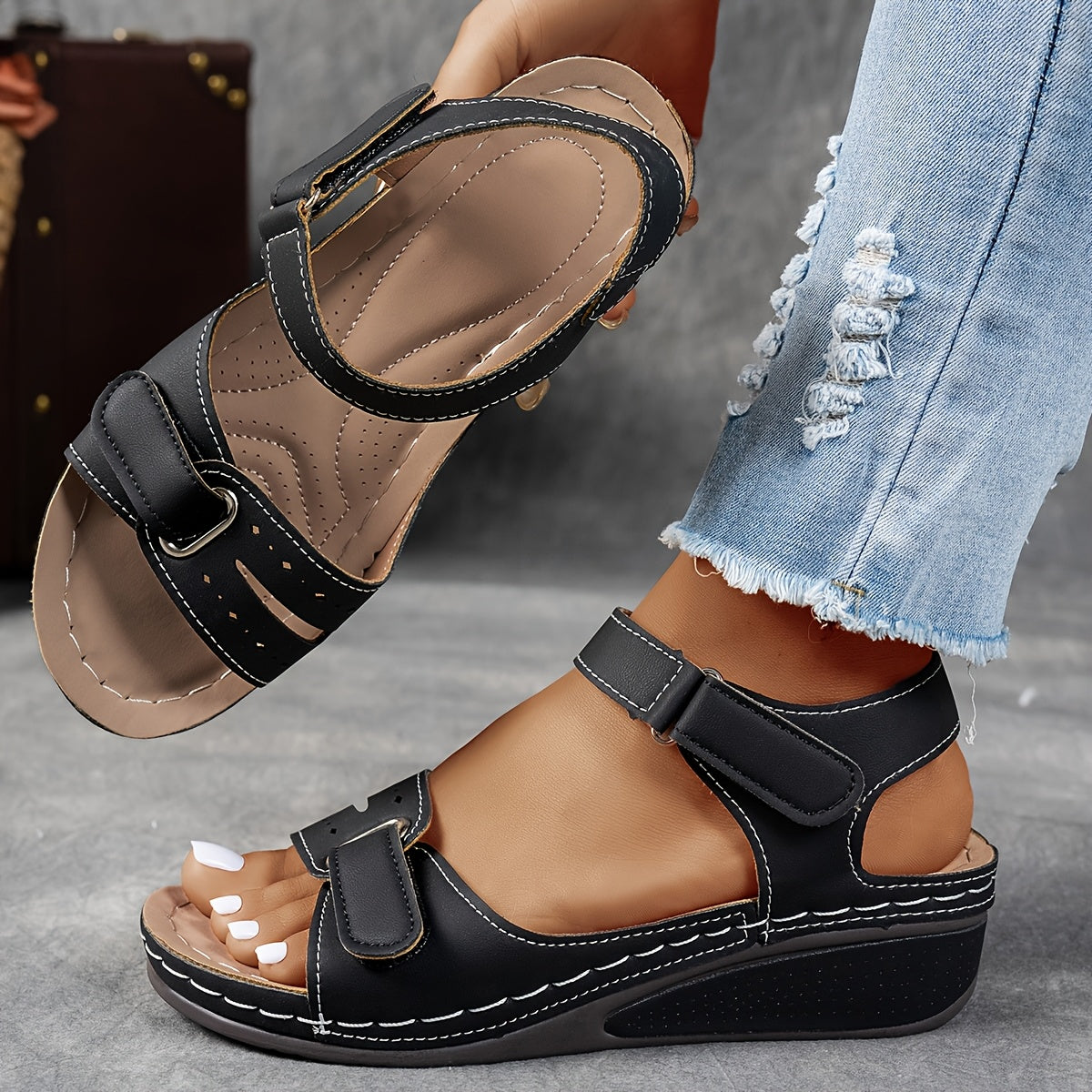 Valorine™ | Aldona - Ortopediska sandaler med kilklack