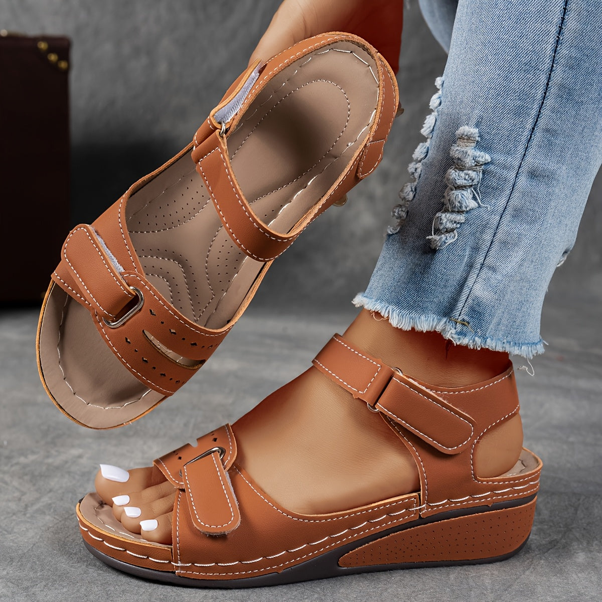 Valorine™ | Aldona - Ortopediska sandaler med kilklack