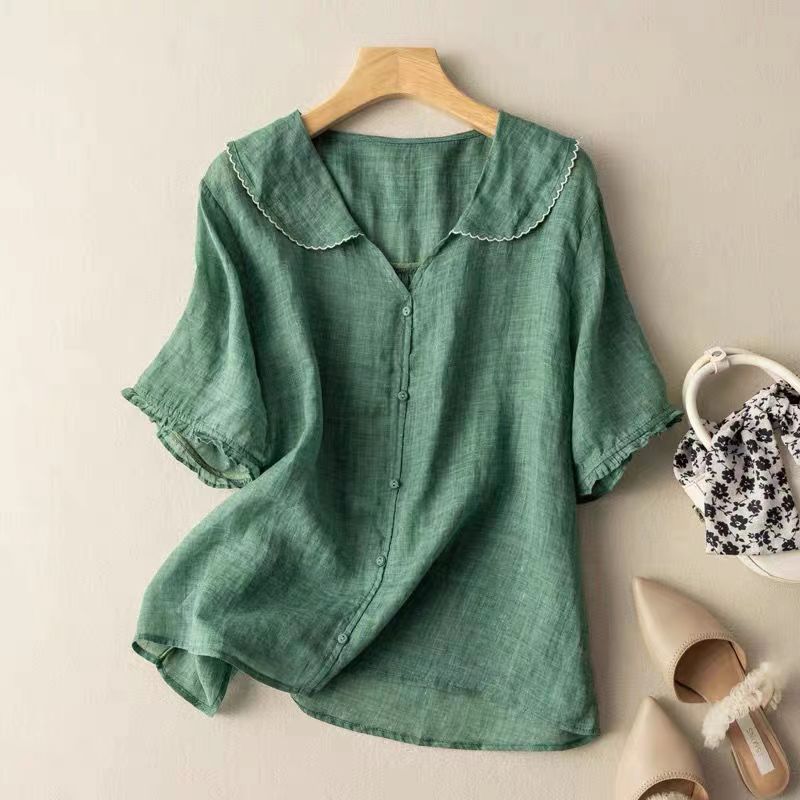 Valorine™ - Vintage Blus med Knappar