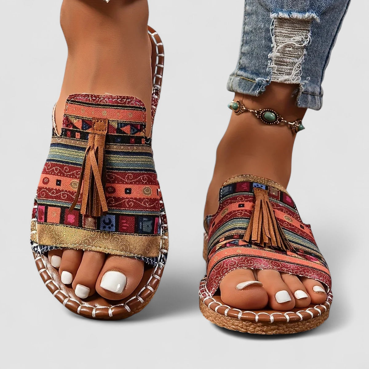 Valorine™ | Leena - Bekväma och Platta Ortopediska Sandaler